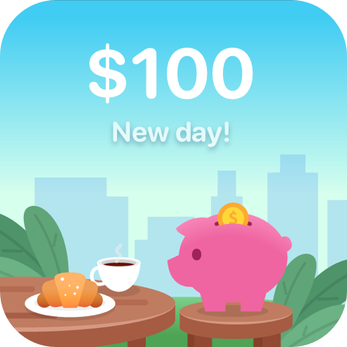 Widget : 100 €, nouveau jour